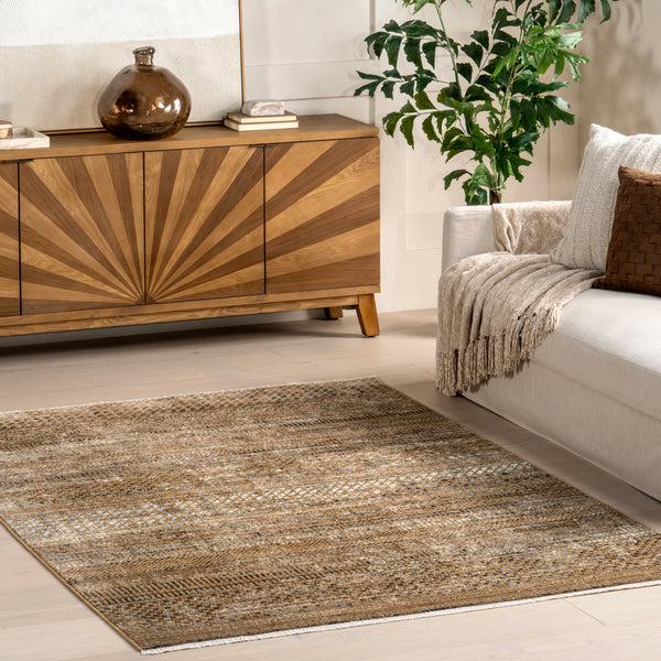 Nuloom Lavender Geometric Fringe Area Rug Blue