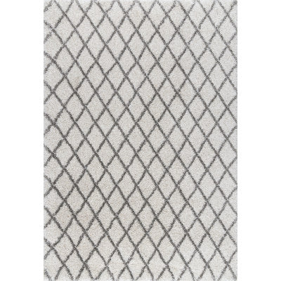 nuloom Lenita Trellis Shaggy Area Rug Ivory
