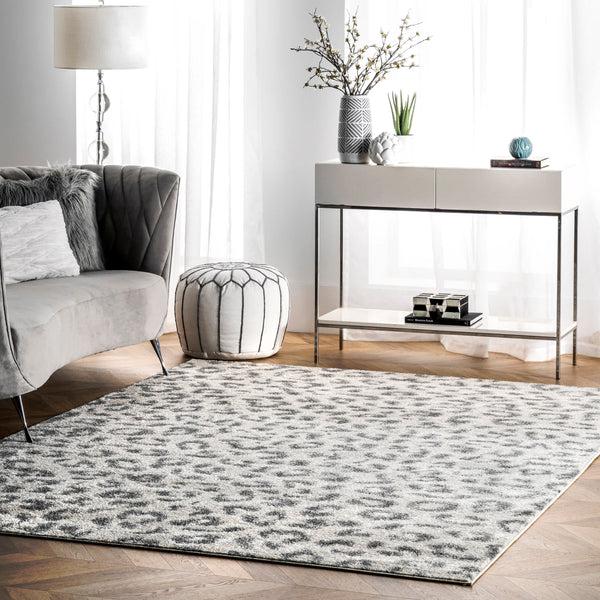 Nuloom Leopard Print Area Rug Grey