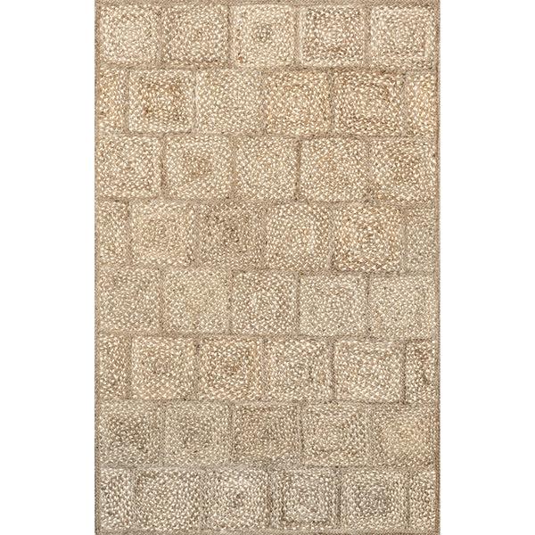 nuloom Leva Square Tiled Jute Area Rug Natural