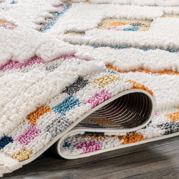 Nuloom Lilou Moroccan Kids Tassel Area Rug Beige