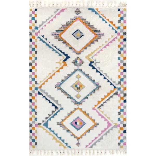 nuloom Lilou Moroccan Kids Tassel Area Rug Beige