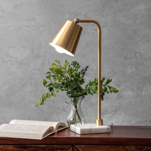 Nuloom Lincoln 31" Brass & Marble Table Lamp Brass