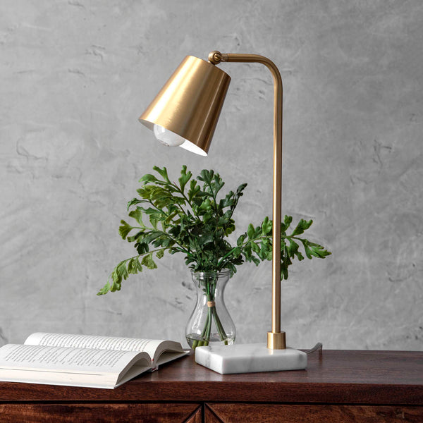 Nuloom Lincoln 31" Brass & Marble Table Lamp Brass