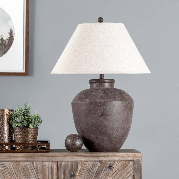 Nuloom Lindos 30" Resin Table Lamp Gray