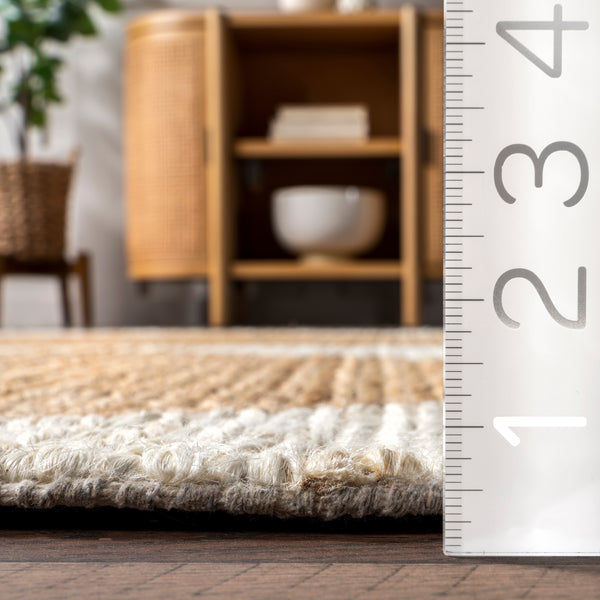 Nuloom Linnie Bold Diamond Jute Area Rug Ivory