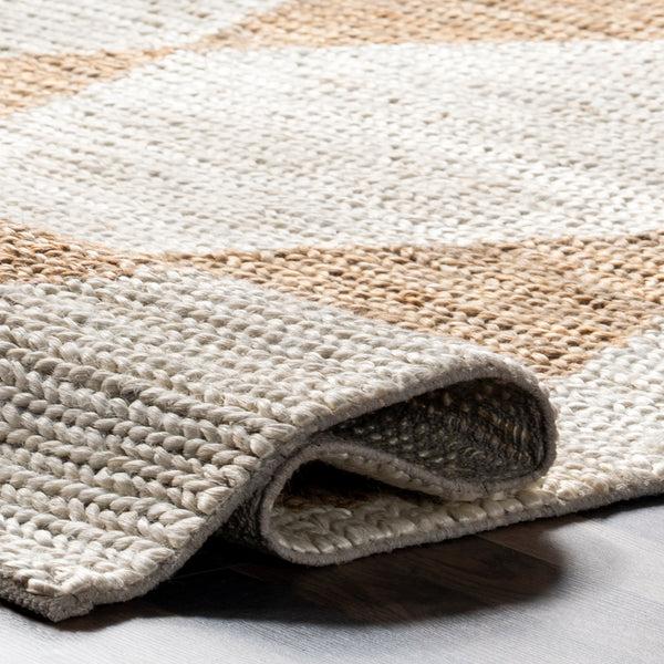 Nuloom Linnie Bold Diamond Jute Area Rug Ivory