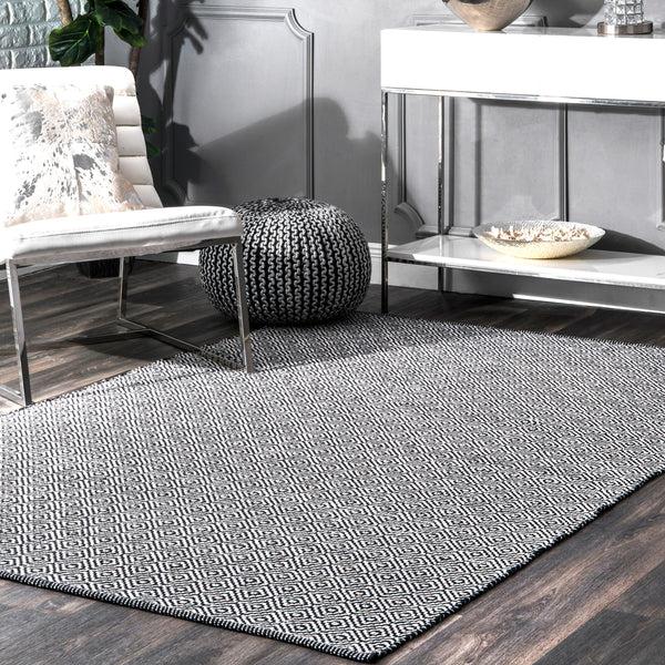 Nuloom Lorretta Geometric Cotton Area Rug Black
