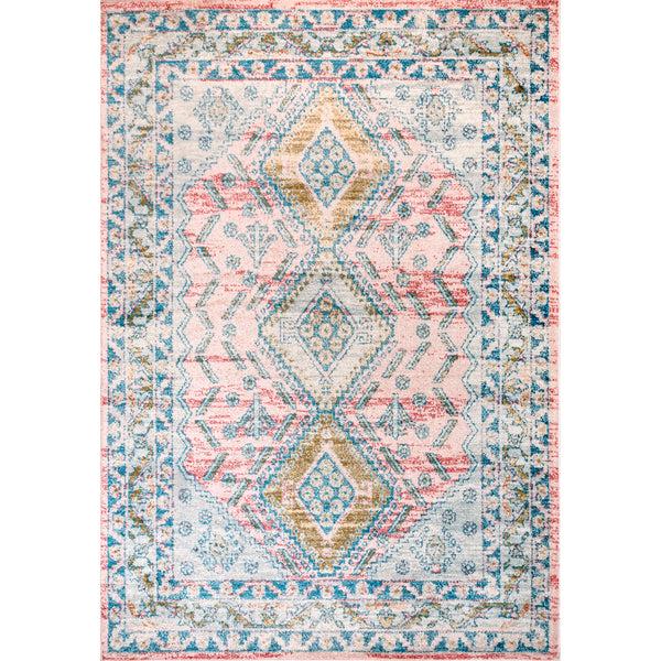 nuloom Louise Tribal Diamond Area Rug Light Pink