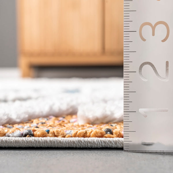 Nuloom Luci Zebra Striped Shag Area Rug Ivory