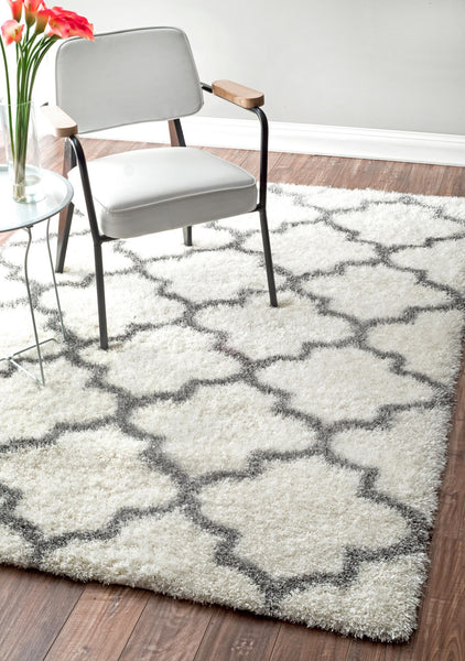 Nuloom Luna Trellis Shag Ivory