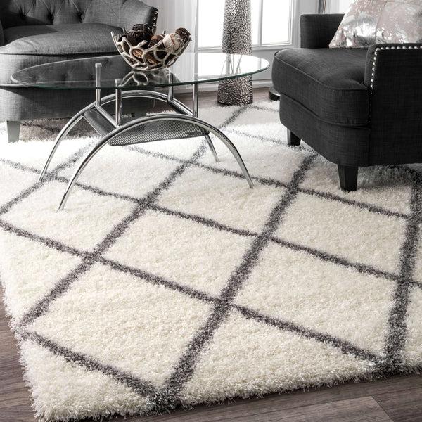 Nuloom Machine Made Diamond Shag Grey