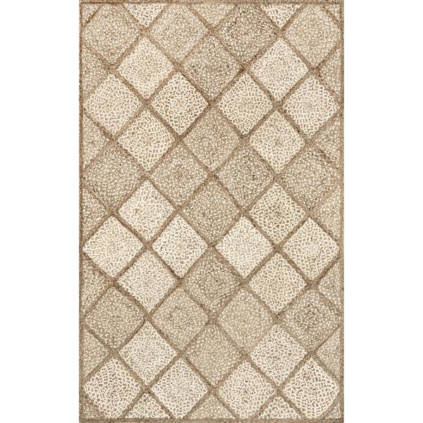 nuloom Meja Moroccan Lattice Jute Area Rug Natural