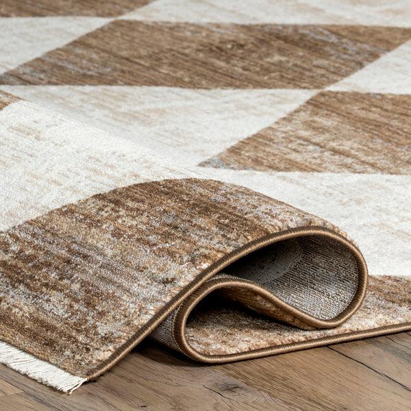 Nuloom Meline Checkered Fringe Area Rug Beige