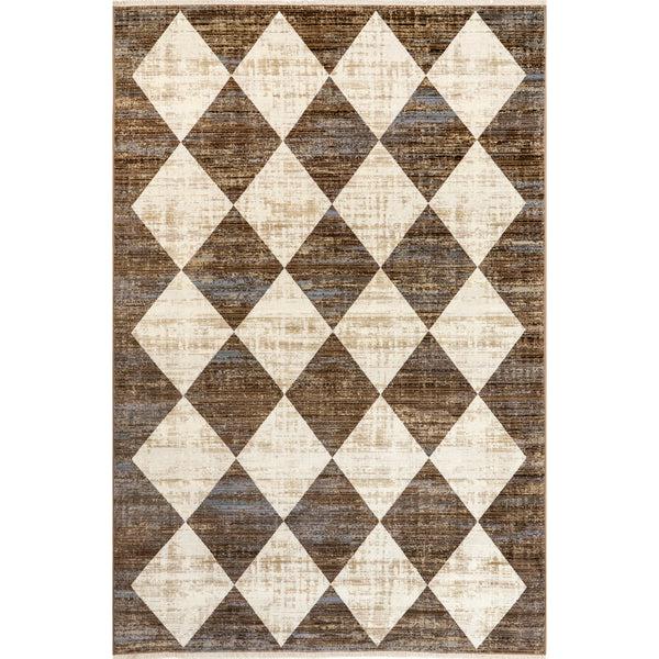 nuloom Meline Checkered Fringe Area Rug Beige