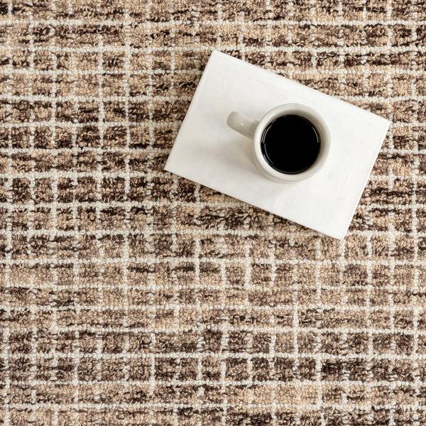 Nuloom Melrose Checked Wool Area Rug Brown