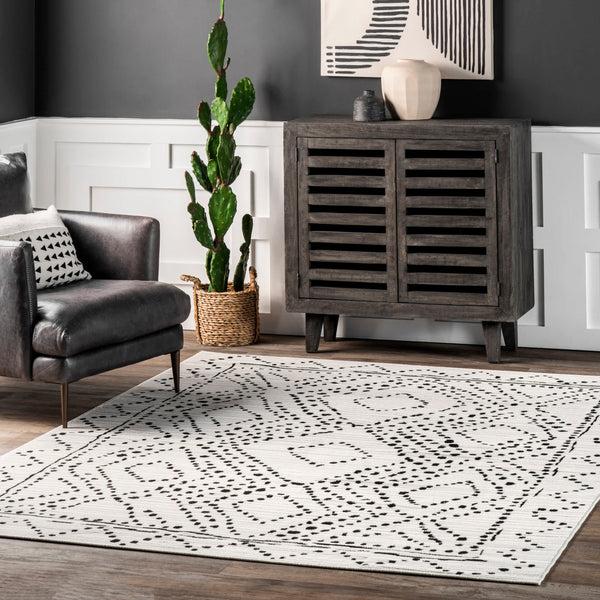 Nuloom Mila Dotted Diamond Trellis Area Rug Grey