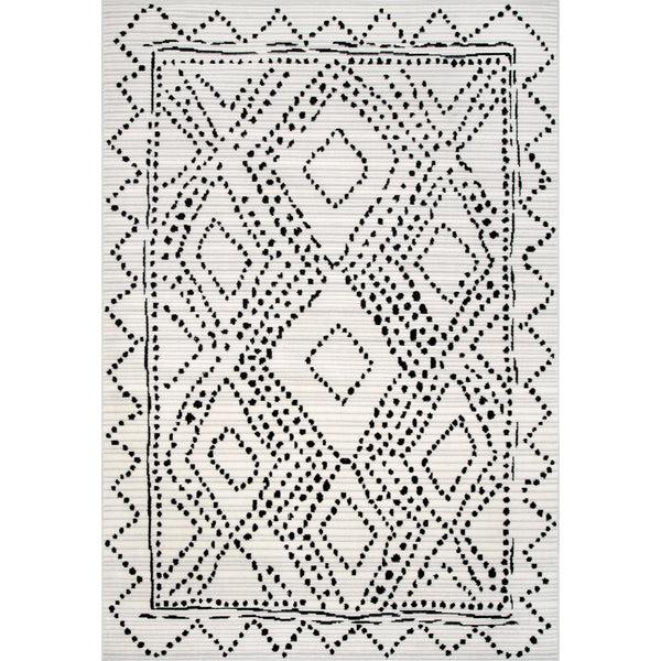 nuloom Mila Dotted Diamond Trellis Area Rug Grey