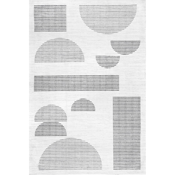 nuloom Modern Geometric Washable Area Rug Beige