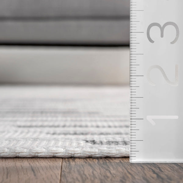 Nuloom Modern Striped Washable Area Rug Beige