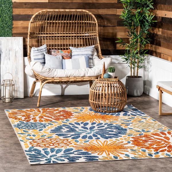 Nuloom Monique Floral Indoor/Outdoor Area Rug Blue