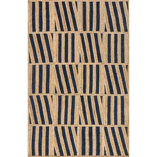 nuloom Nalle Tilted Stripes Jute Area Rug Blue