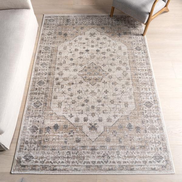 Nuloom Nesa Traditional Medallion Area Rug Beige