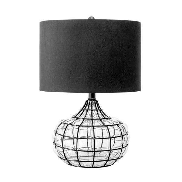 nuloom Newburgh 20" Glass Table Lamp Black