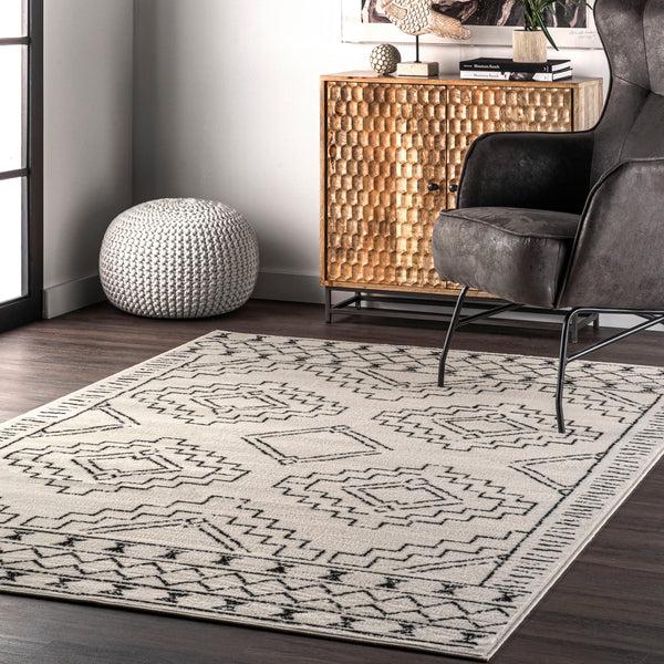 Nuloom Noa Tribal Moroccan Area Rug Grey