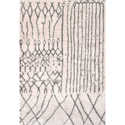 nuloom Nohemi Moroccan Shaggy Light Beige