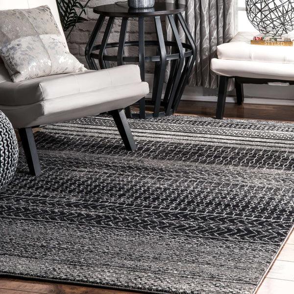 Nuloom Nova Stripes Area Rug Dark Grey
