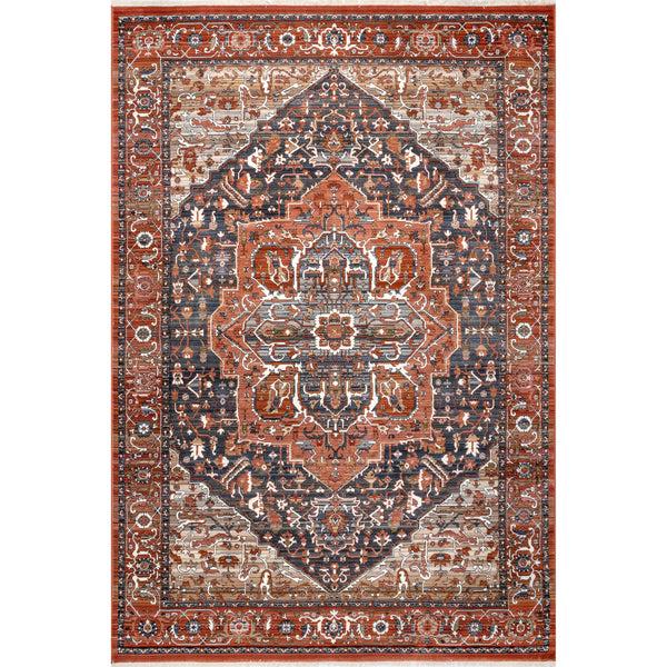 nuloom Oliveira Floral Medallion Fringe Red