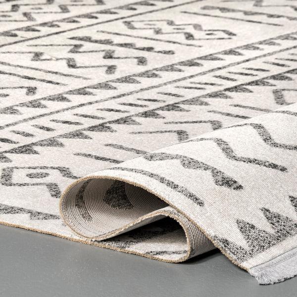 Nuloom Outdoor Tribal Gretchen Area Rug Light Grey