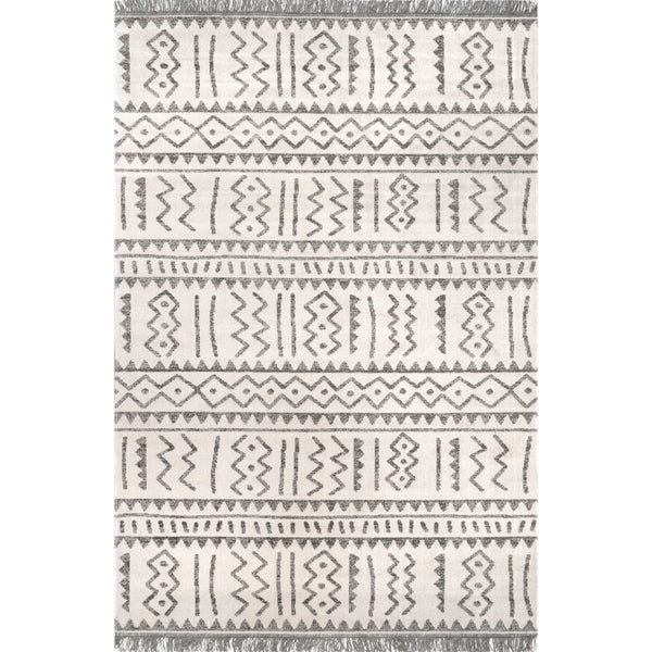 nuloom Outdoor Tribal Gretchen Area Rug Light Grey