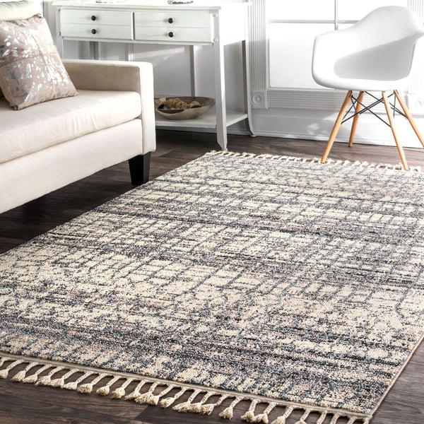 Nuloom Pamela Moroccan Tassel Rug Grey Multi