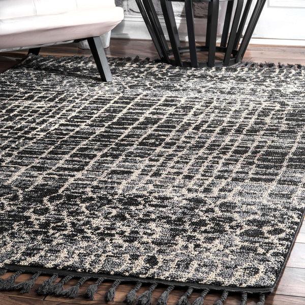 Nuloom Pamela Moroccan Tassel Rug Grey Multi