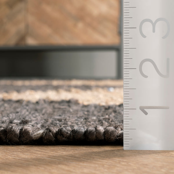 Nuloom Pandora Diamond Jute Area Rug Black