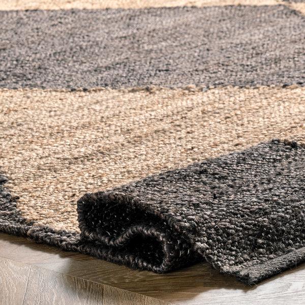 Nuloom Pandora Diamond Jute Area Rug Black