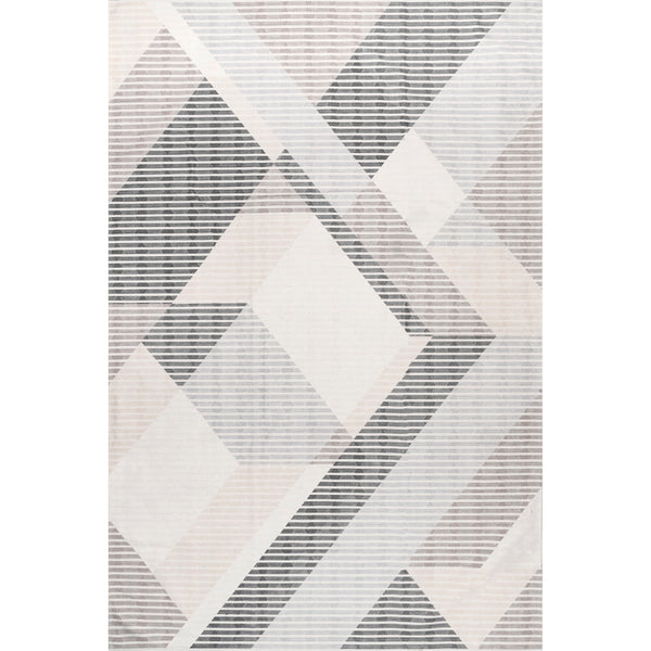 nuloom Pinstriped Abstract Washable Area Rug Beige