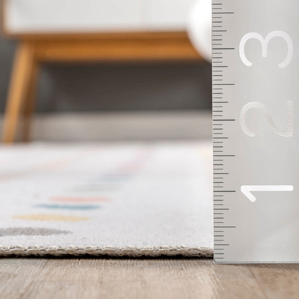 Nuloom Polka Dotted Washable Area Rug Ivory