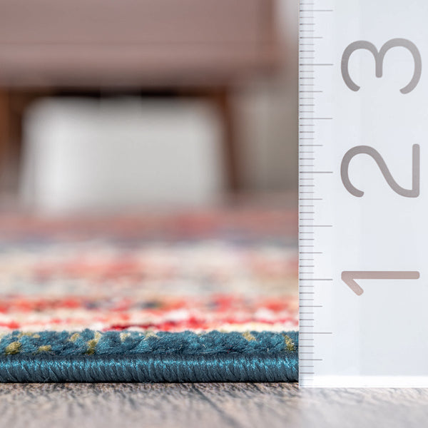 Nuloom Qiana Emblem Fringe Area Rug Blue