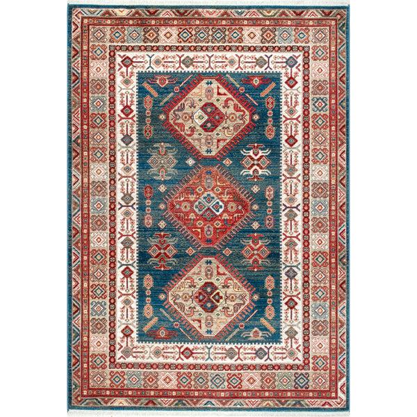 nuloom Qiana Emblem Fringe Area Rug Blue