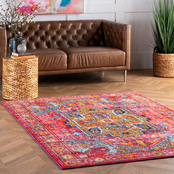 Nuloom Reyna Medallion Area Rug Pink
