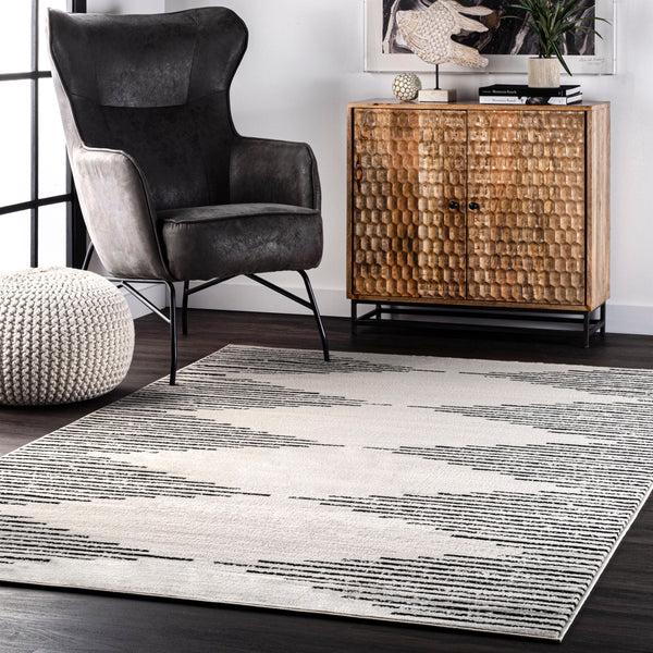Nuloom Romina Diamond Pinstripes Area Rug Grey