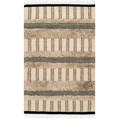 nuloom Rosalyn Shaggy Ziggy Stripes Tan