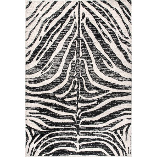 Nuloom Royal Zebra Stripes Area Rug Grey