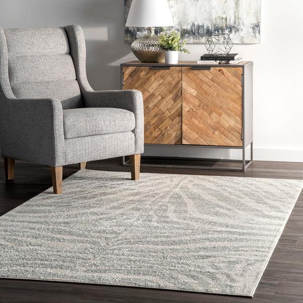 Nuloom Royal Zebra Stripes Area Rug Grey