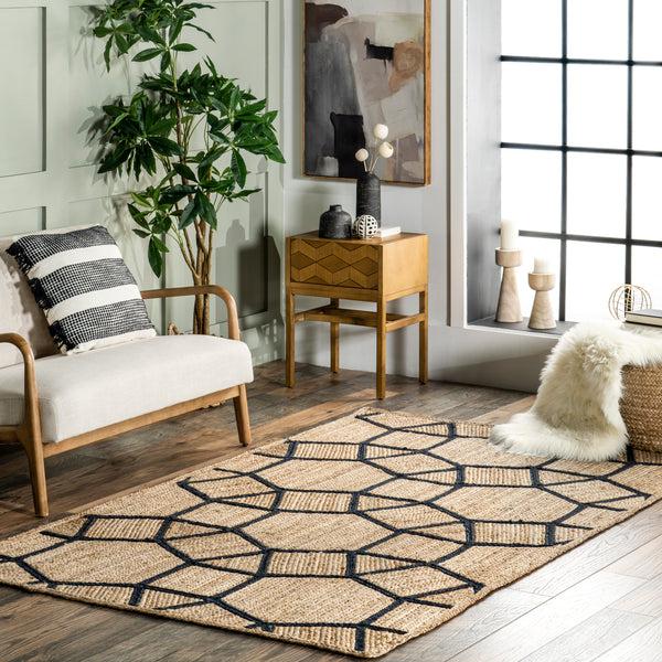 Nuloom Rozalia Jewel Jute Area Rug Blue