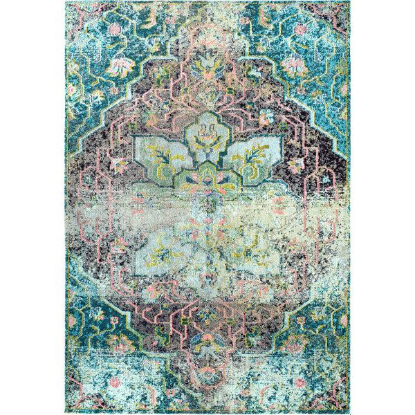 nuloom Santos Floral Medallion Area Rug Aqua