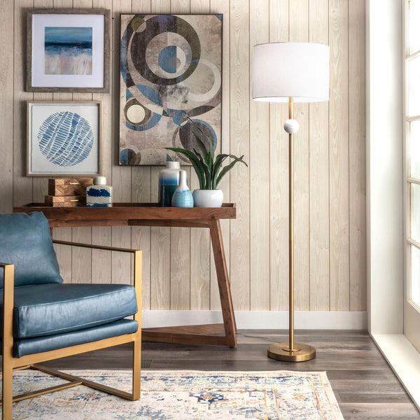 Nuloom Saxman 63" Marble Floor Lamp Gold